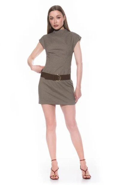 Alexia Admor Em Cap Sleeve Belted Minidress In Brown