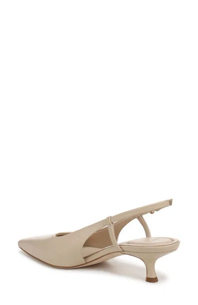 Vince Levvy Slingback Pointed Toe Kitten Heel Pump In Neutral