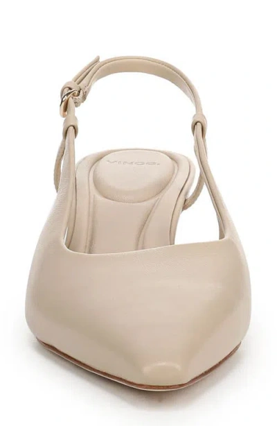 Vince Levvy Slingback Pointed Toe Kitten Heel Pump In Neutral