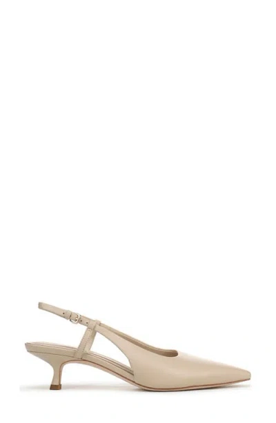 Vince Levvy Slingback Pointed Toe Kitten Heel Pump In Neutral