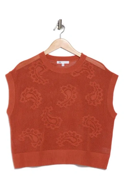 Dr2 By Daniel Rainn Paisley Open Stitch Sweater Tank