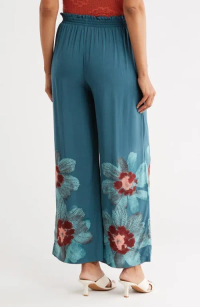 Dr2 By Daniel Rainn Floral Border Print Tie Waist Pants