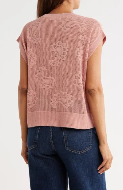 Dr2 By Daniel Rainn Paisley Open Stitch Sweater Tank