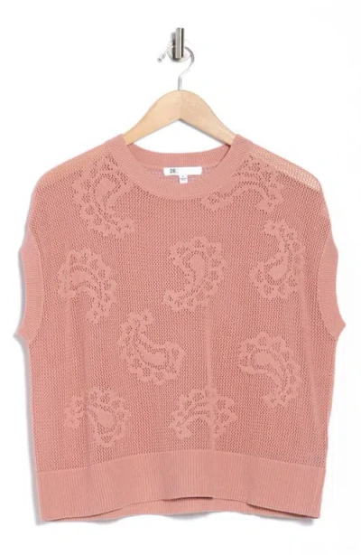 Dr2 By Daniel Rainn Paisley Open Stitch Sweater Tank