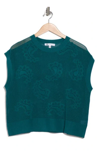 Dr2 By Daniel Rainn Paisley Open Stitch Sweater Tank