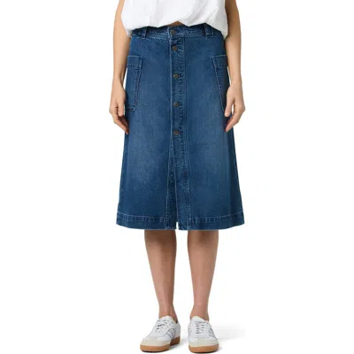 Joe's Cargo Denim Midi Skirt In Blue