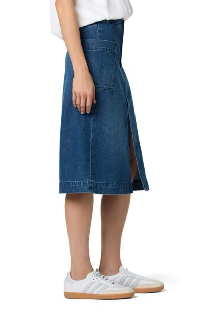 Joe's Cargo Denim Midi Skirt In Blue