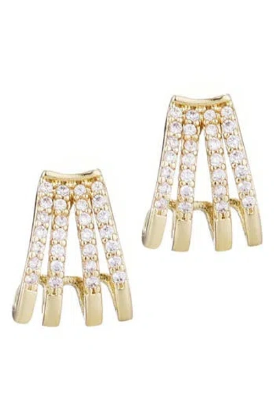 Adornia Cubic Zirconia Multi Row Huggie Hoop Earrings