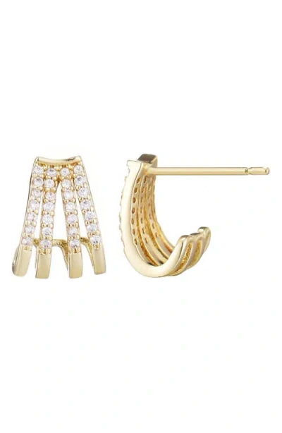 Adornia Cubic Zirconia Multi Row Huggie Hoop Earrings