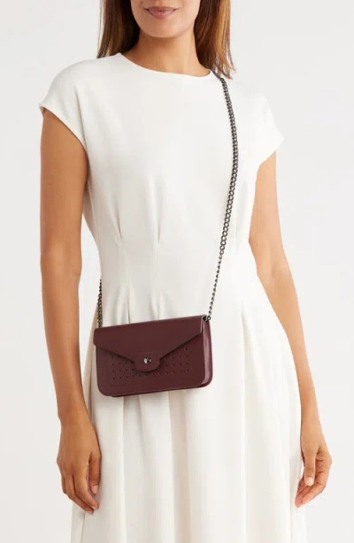 Longchamp Perforated Leather Wallet On A Chain