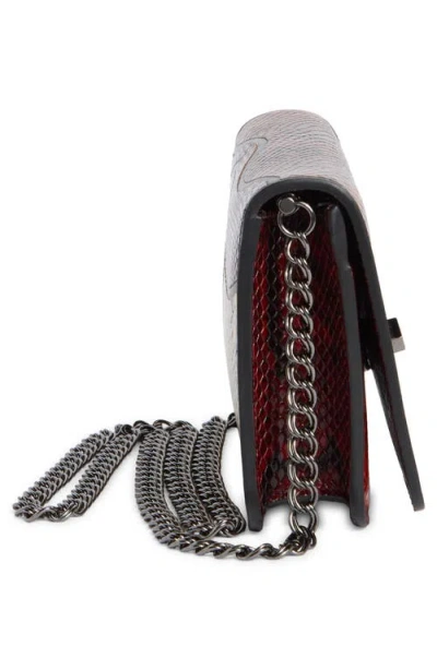 Longchamp Embossed Leather Patchwork Flap Wallet On A Chain