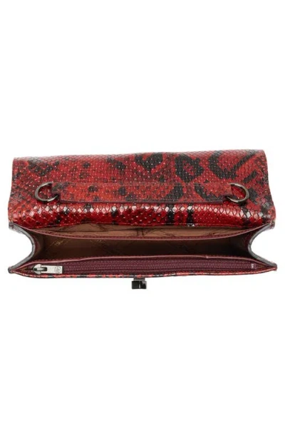 Longchamp Embossed Leather Patchwork Flap Wallet On A Chain