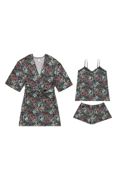 Flora By Flora Nikrooz Lotus Camisole, Shorts & Robe Travel Set