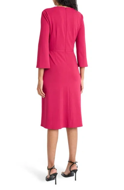 Maggy London Bow Twist Sheath Dress In Brown