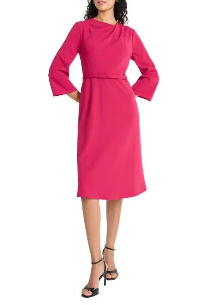Maggy London Bow Twist Sheath Dress In Brown