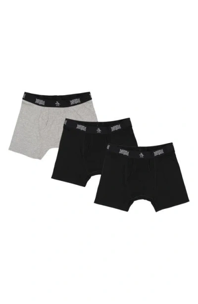 Original Penguin Super Soft 3-pack Boxer Briefs In Gray