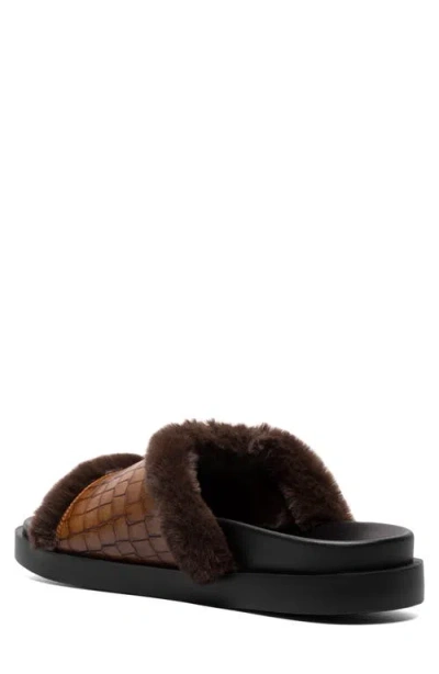 Stacy Adams Monty Faux Fur Slide Sandal