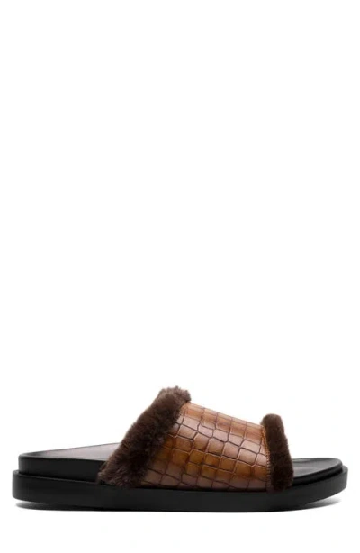 Stacy Adams Monty Faux Fur Slide Sandal