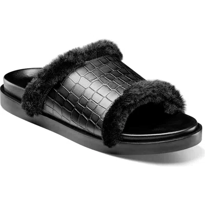 Stacy Adams Monty Faux Fur Slide Sandal