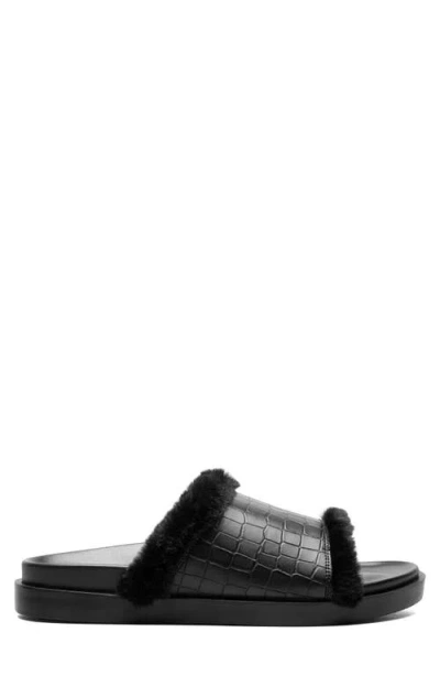 Stacy Adams Monty Faux Fur Slide Sandal