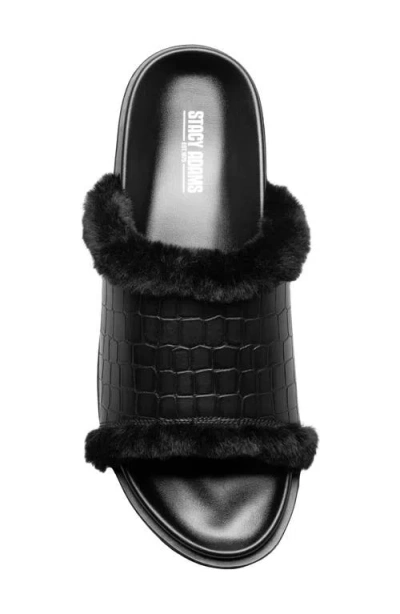 Stacy Adams Monty Faux Fur Slide Sandal
