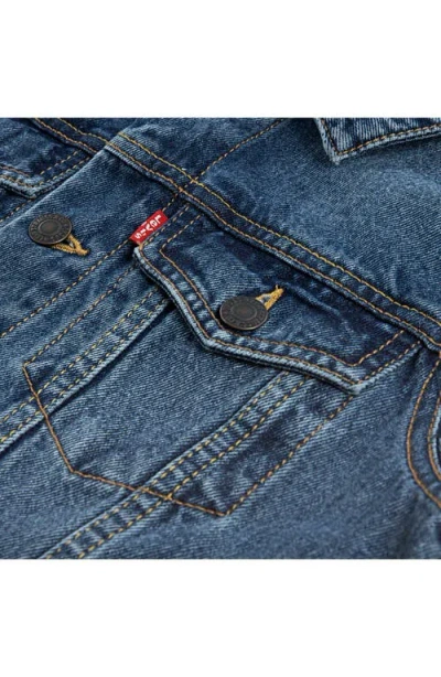 Levi's® Kid's American Flag Denim Trucker Jacket In Blue