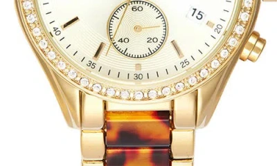 Timex ® Two-tone Crystal Bracelet Strap Chronograph Watch, 38mm