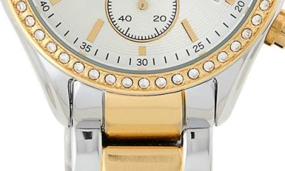 Timex ® Two-tone Crystal Bracelet Strap Chronograph Watch, 38mm