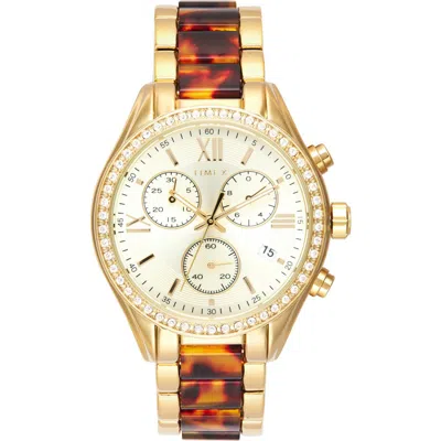 Timex ® Two-tone Crystal Bracelet Strap Chronograph Watch, 38mm