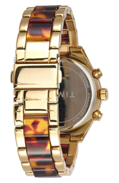 Timex ® Two-tone Crystal Bracelet Strap Chronograph Watch, 38mm