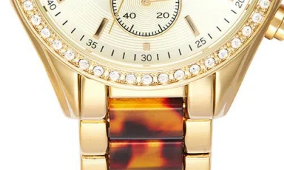 Timex ® Two-tone Crystal Bracelet Strap Chronograph Watch, 38mm
