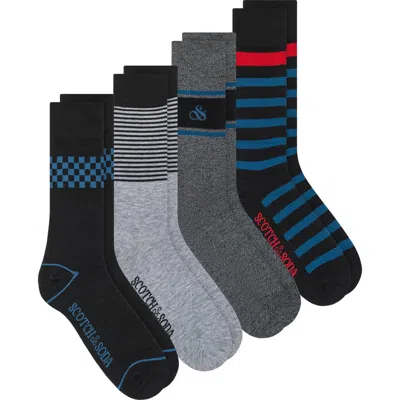 Scotch & Soda 4-pack Assorted Crew Socks In Multi