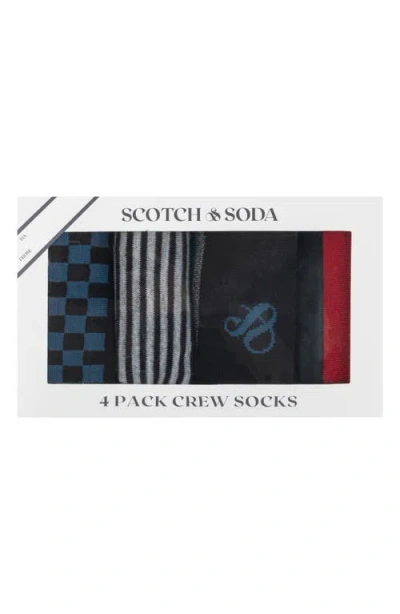 Scotch & Soda 4-pack Assorted Crew Socks In Multi