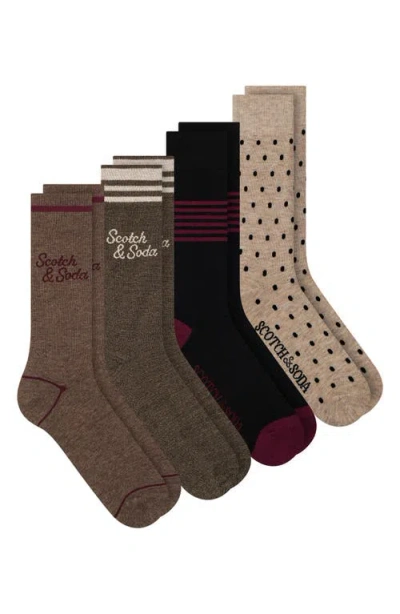 Scotch & Soda 4-pack Crew Socks In Multi