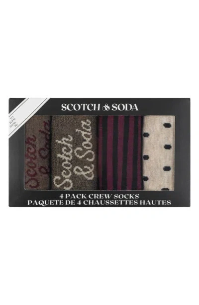 Scotch & Soda 4-pack Crew Socks In Multi