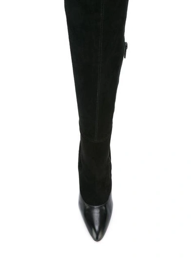 Givenchy Leather-paneled Suede Over-the-knee Boots In 001