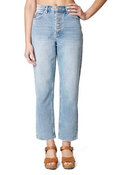 Nicole Miller High Waisted Pleated Front Tapered Leg Jeans