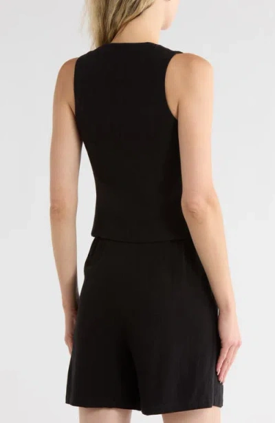 Asos Design V-neck Waistcoat In Black