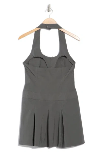 Asos Design Bow Halter Minidress In Gray