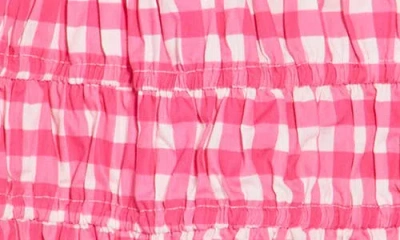 Asos Design Puff Sleeve Smocked Playsuit Romper In Pink