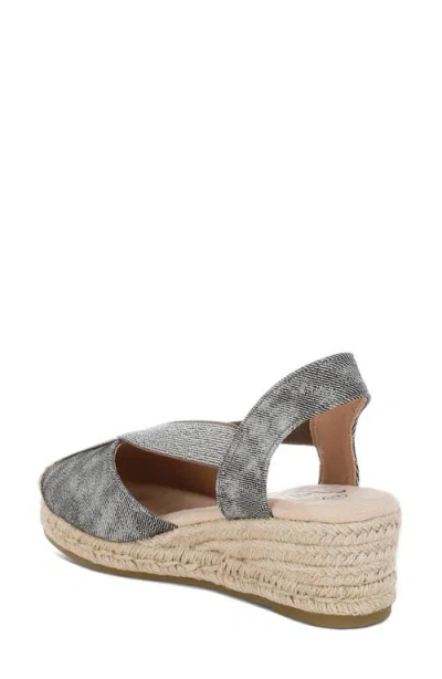 London Rag Port Side Metallic Espadrille Platform Wedge Pump