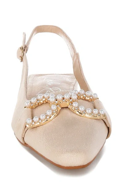 London Rag Salova Embellished Slingback Pump In Neutral