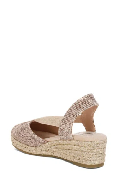 London Rag Port Side Metallic Espadrille Platform Wedge Pump