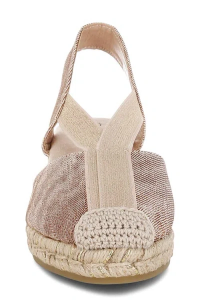 London Rag Port Side Metallic Espadrille Platform Wedge Pump