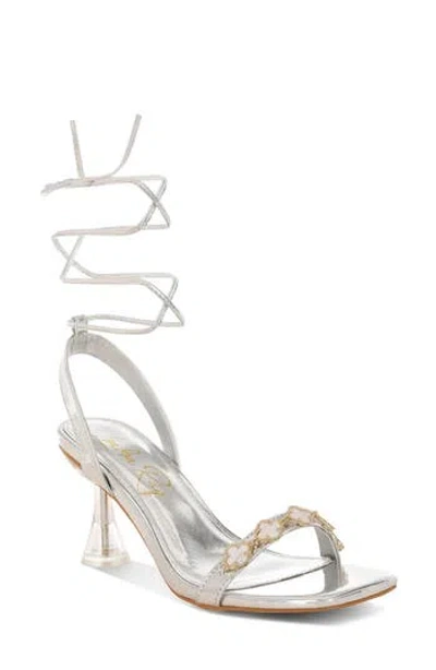 London Rag Ebina Charm Clear Heel Ankle Wrap Sandal