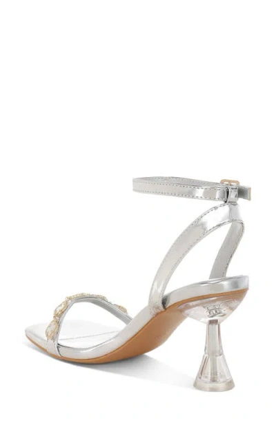 London Rag Ebina Charm Clear Heel Ankle Wrap Sandal