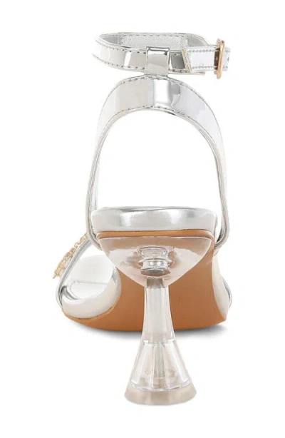 London Rag Ebina Charm Clear Heel Ankle Wrap Sandal