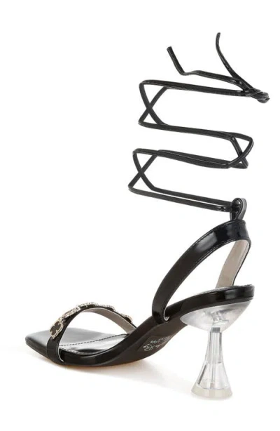 London Rag Ebina Charm Clear Heel Ankle Wrap Sandal