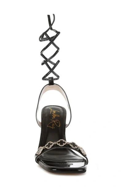 London Rag Ebina Charm Clear Heel Ankle Wrap Sandal