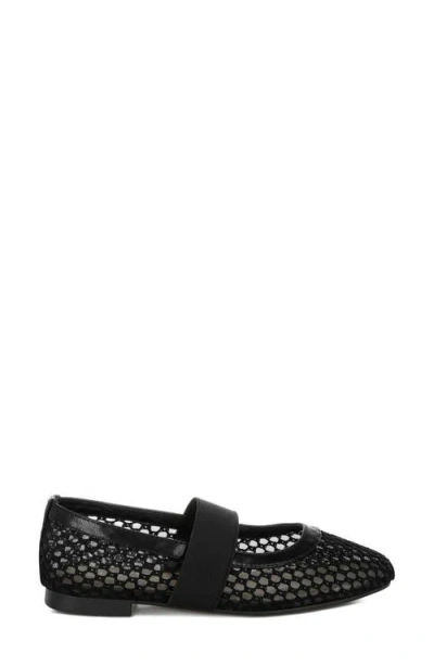 London Rag Averona Mesh Mary Jane Flats In Black